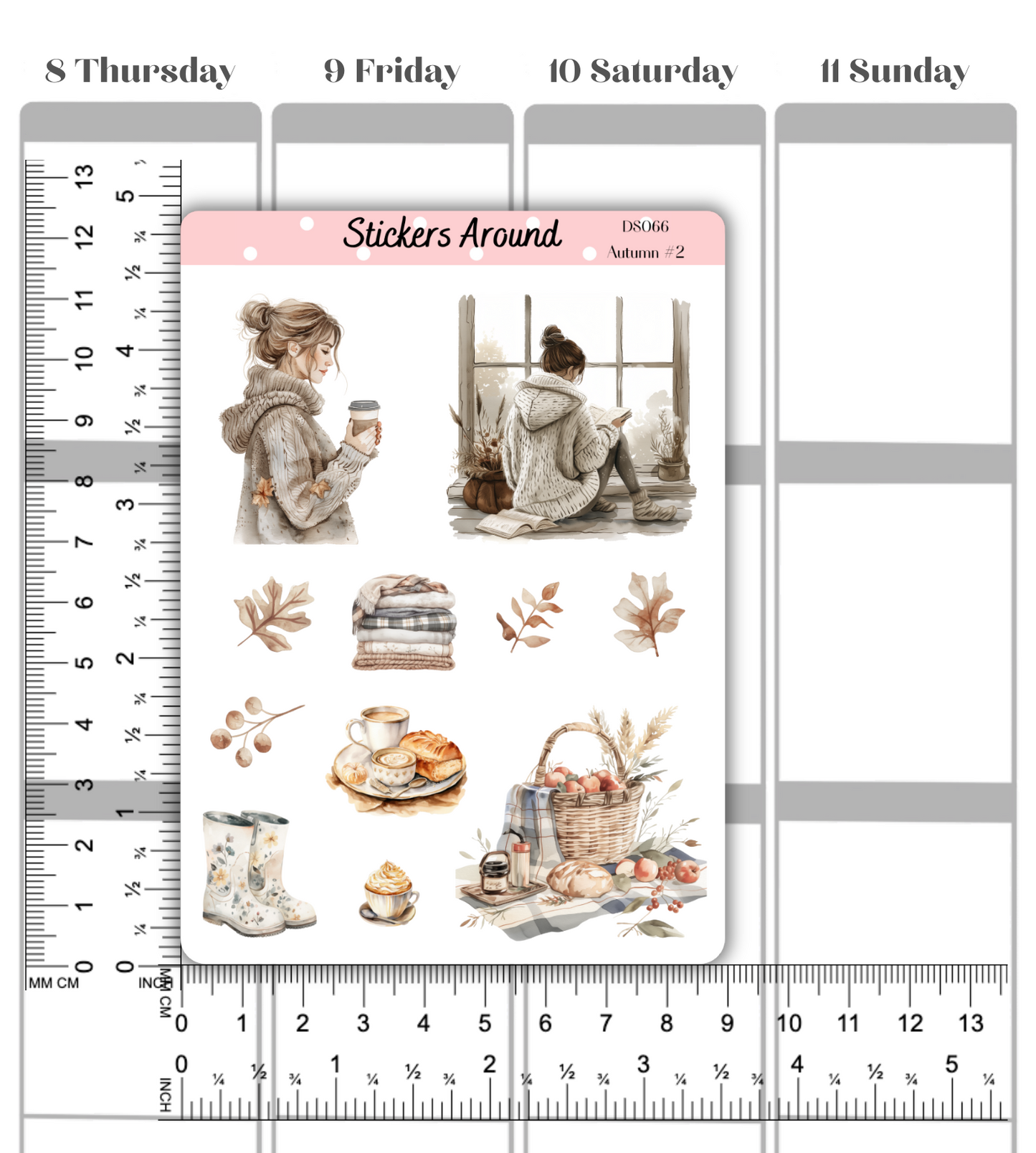 Cozy Autumn/Fall Decorative Sticker Sheet #2