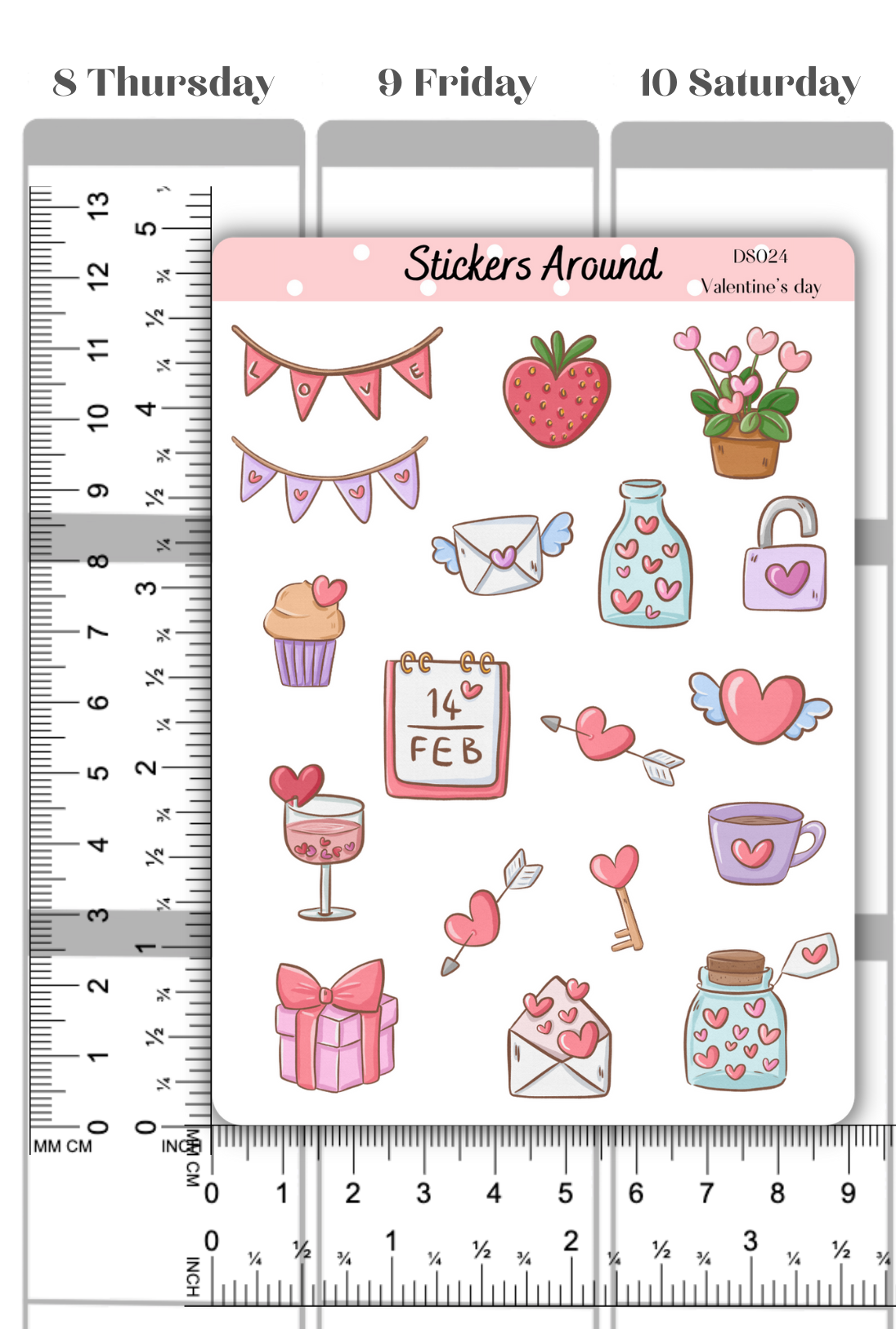Valentine's day Decorative Sticker Sheet