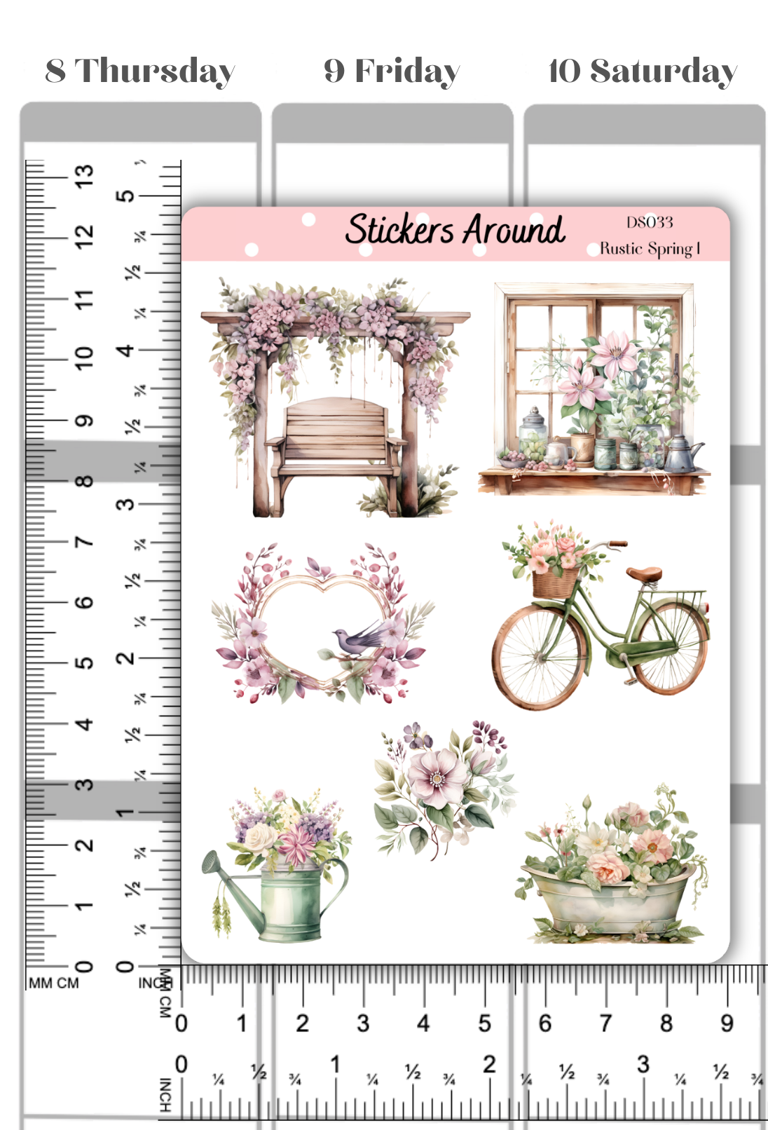 Rustic Spring Decorative Sticker Sheet #1