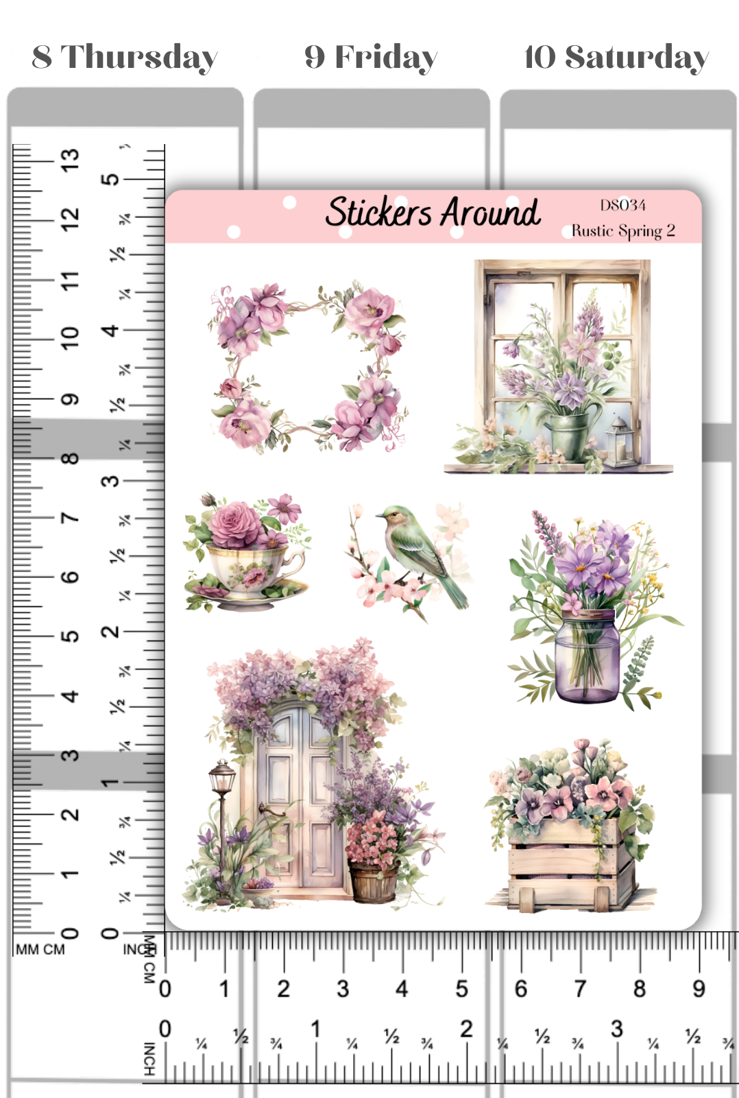 Rustic Spring Decorative Sticker Sheet #2
