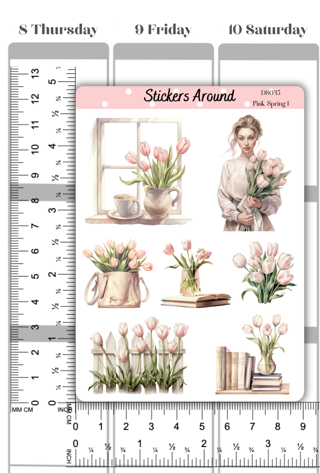 Pink Spring Decorative Sticker Sheet #1