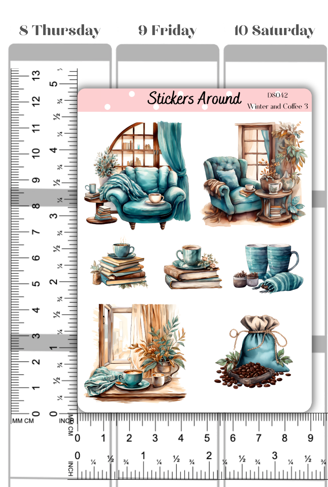 Winter and Coffee Decorative Sticker Sheet #3
