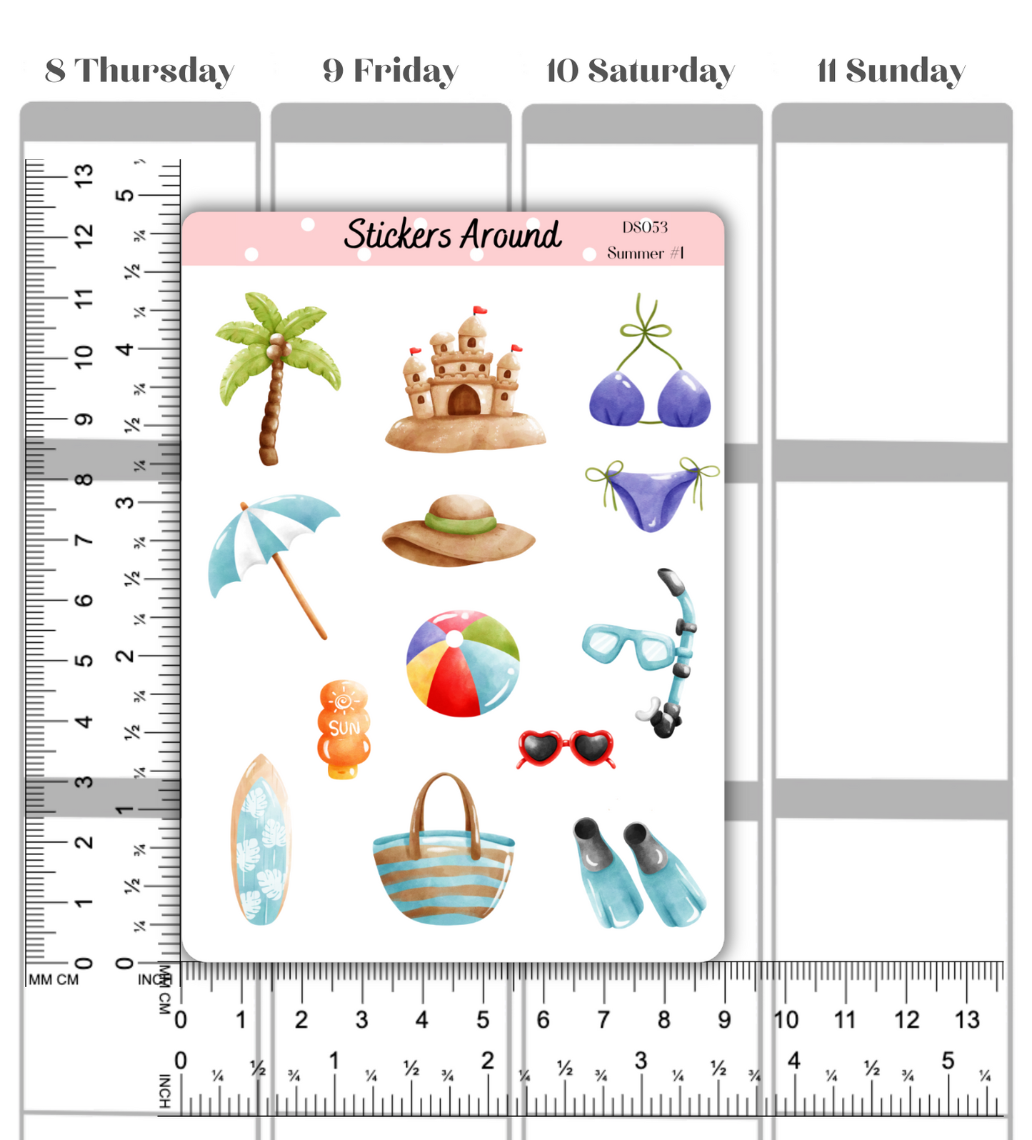 Summer Decorative Sticker Sheet