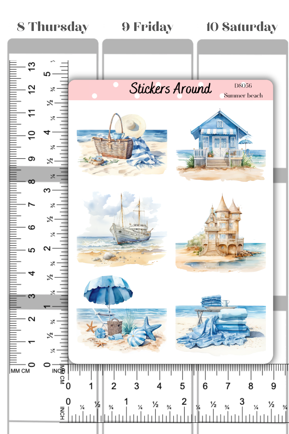Summer Beach Decorative Sticker Sheet #2