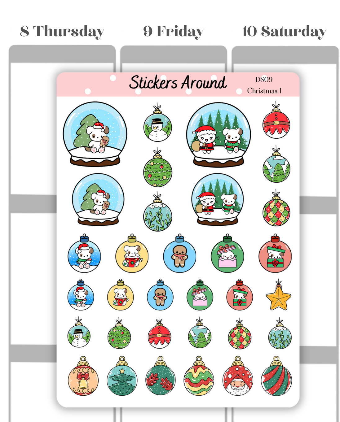 Christmas Decorative Sticker Sheet #1