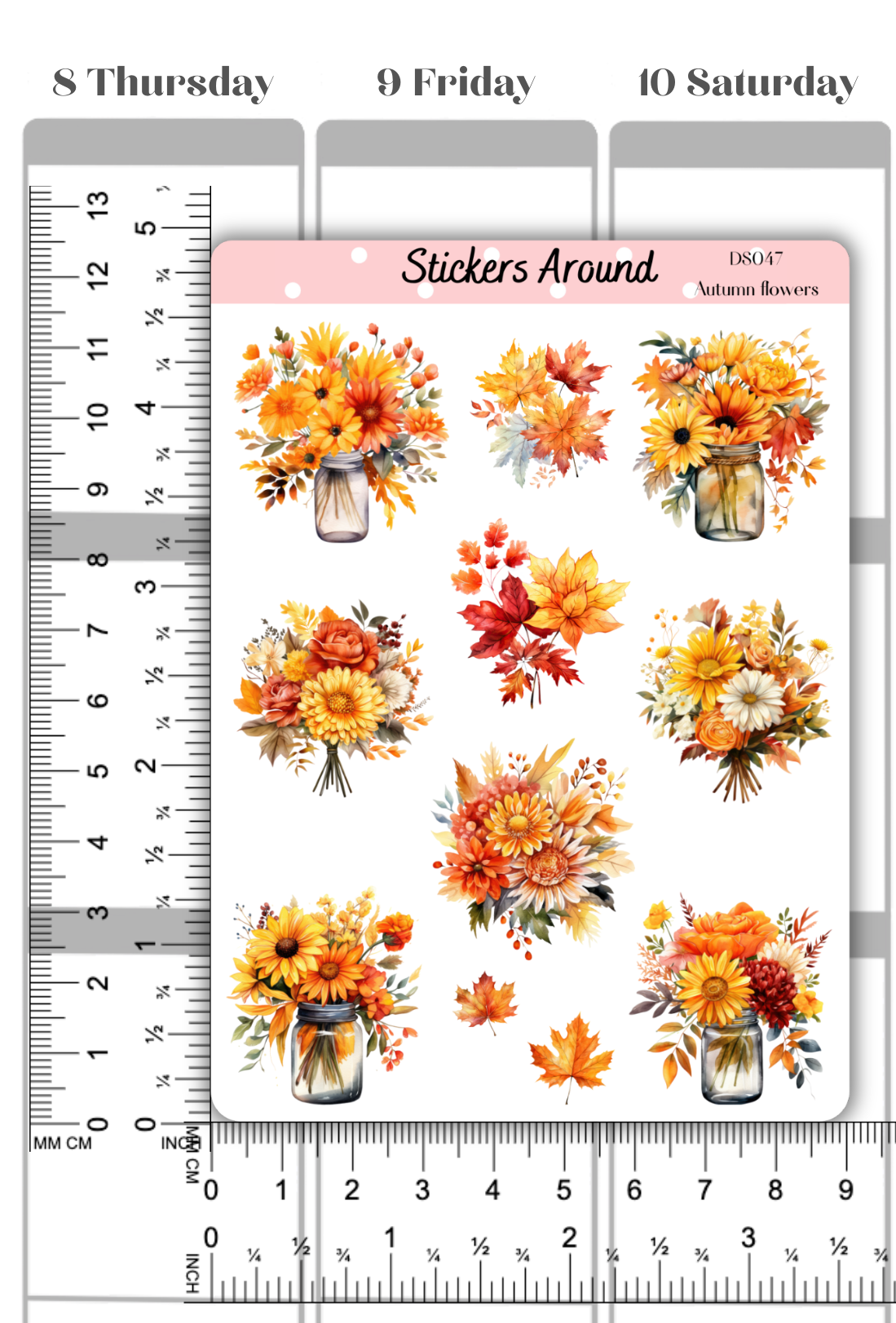 Autumn Flowers Decorative Planner Sticker