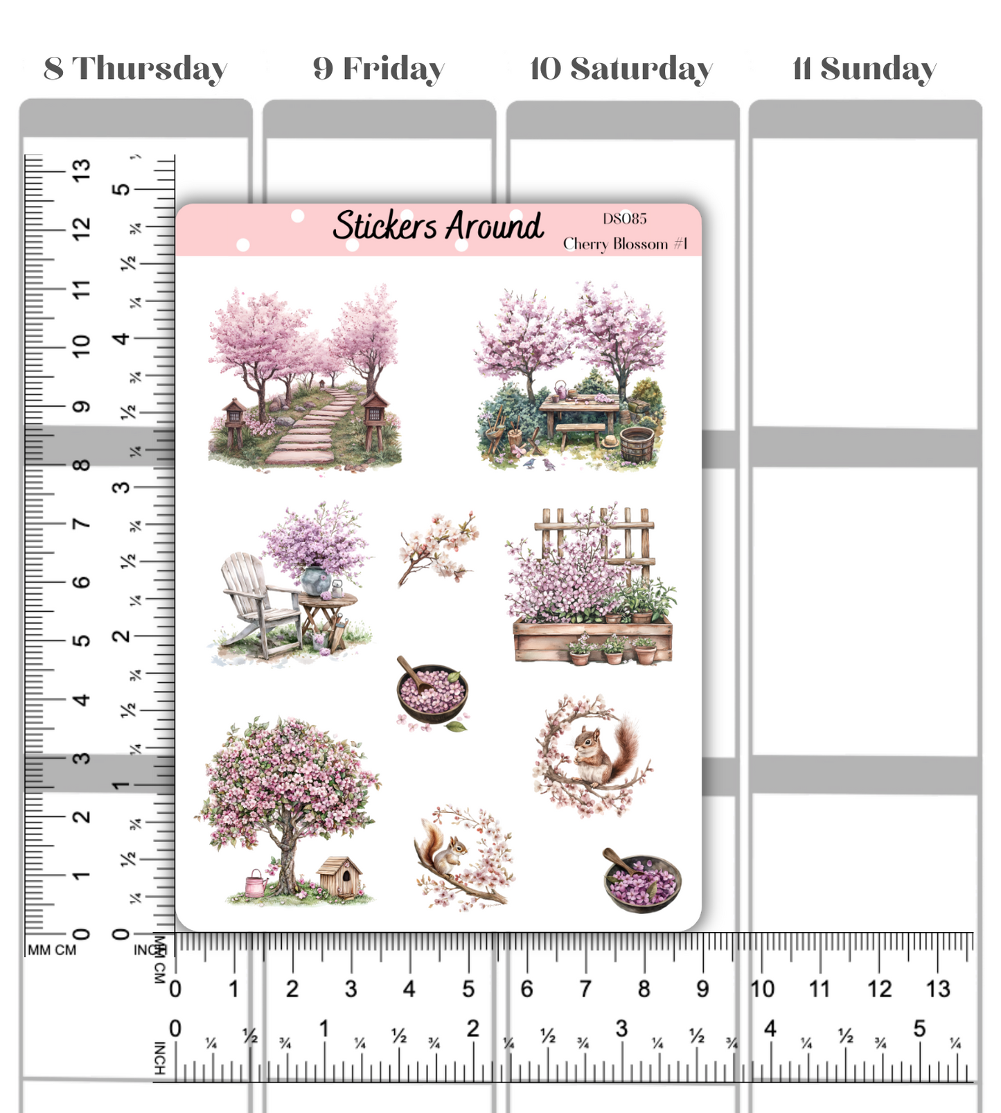 Cherry Blossom (Sakura) Decorative Sticker Sheet