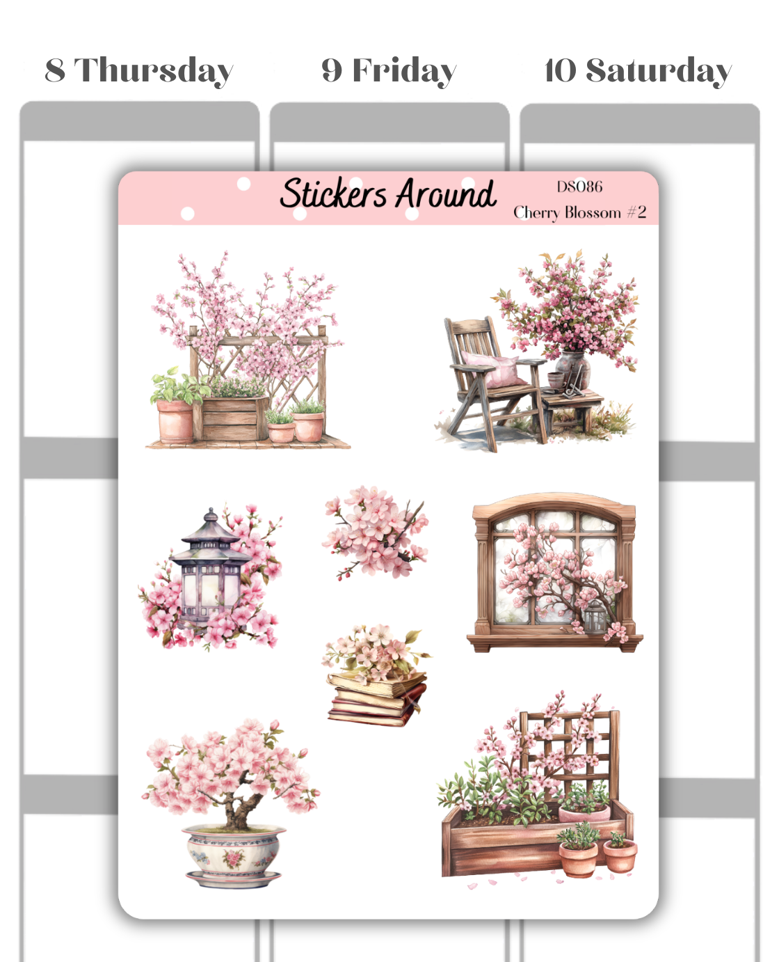 Cherry Blossom (Sakura) Decorative Sticker Sheet