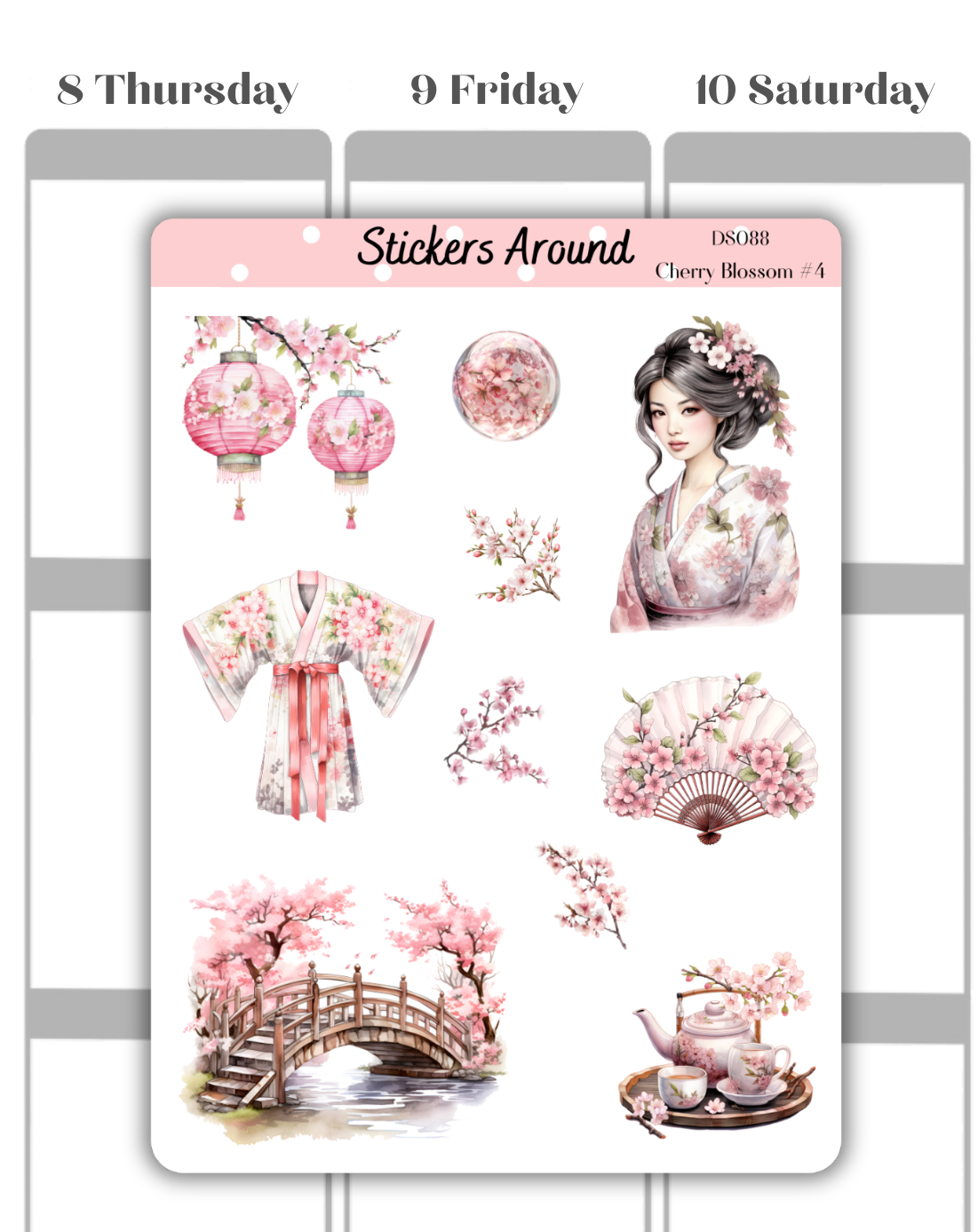 Cherry Blossom (Sakura) Decorative Sticker Sheet