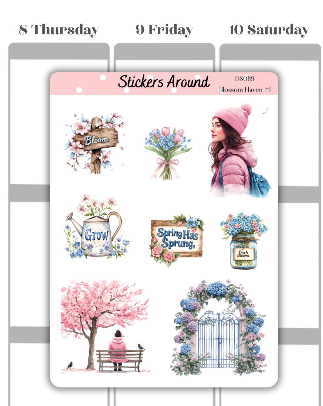 Spring blossom haven Decorative Sticker Sheet