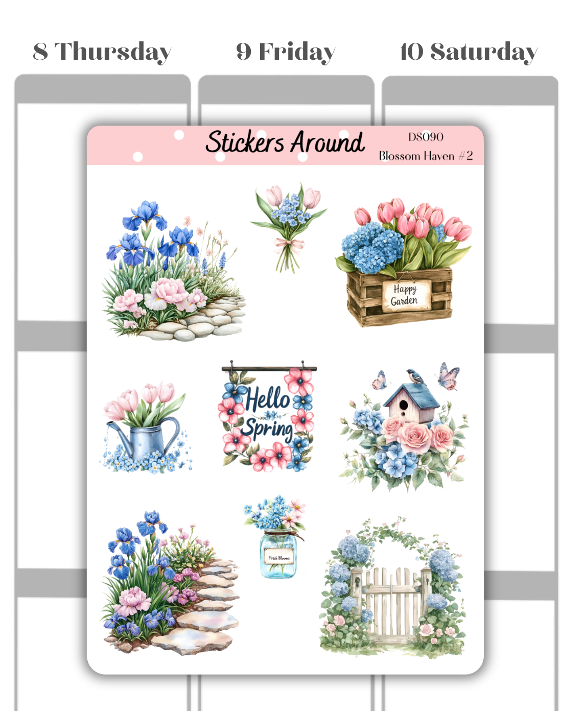 Spring Blossom Haven Decorative Sticker Sheet