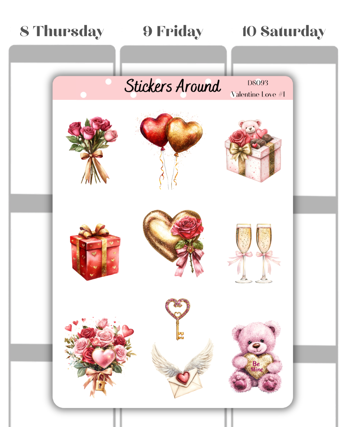 Valentine Love Decorative Sticker Sheet