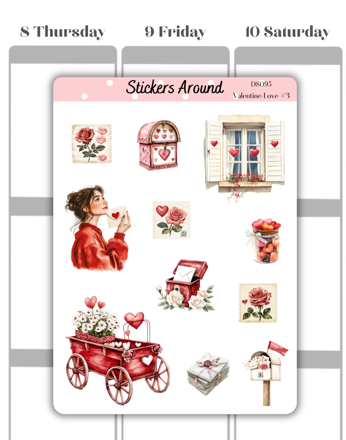 Valentine Love Decorative Sticker Sheet