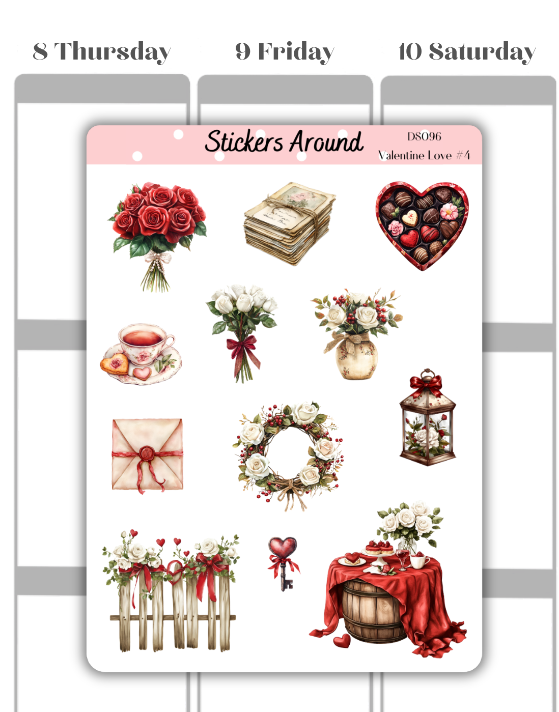Valentine Love Decorative Sticker Sheet