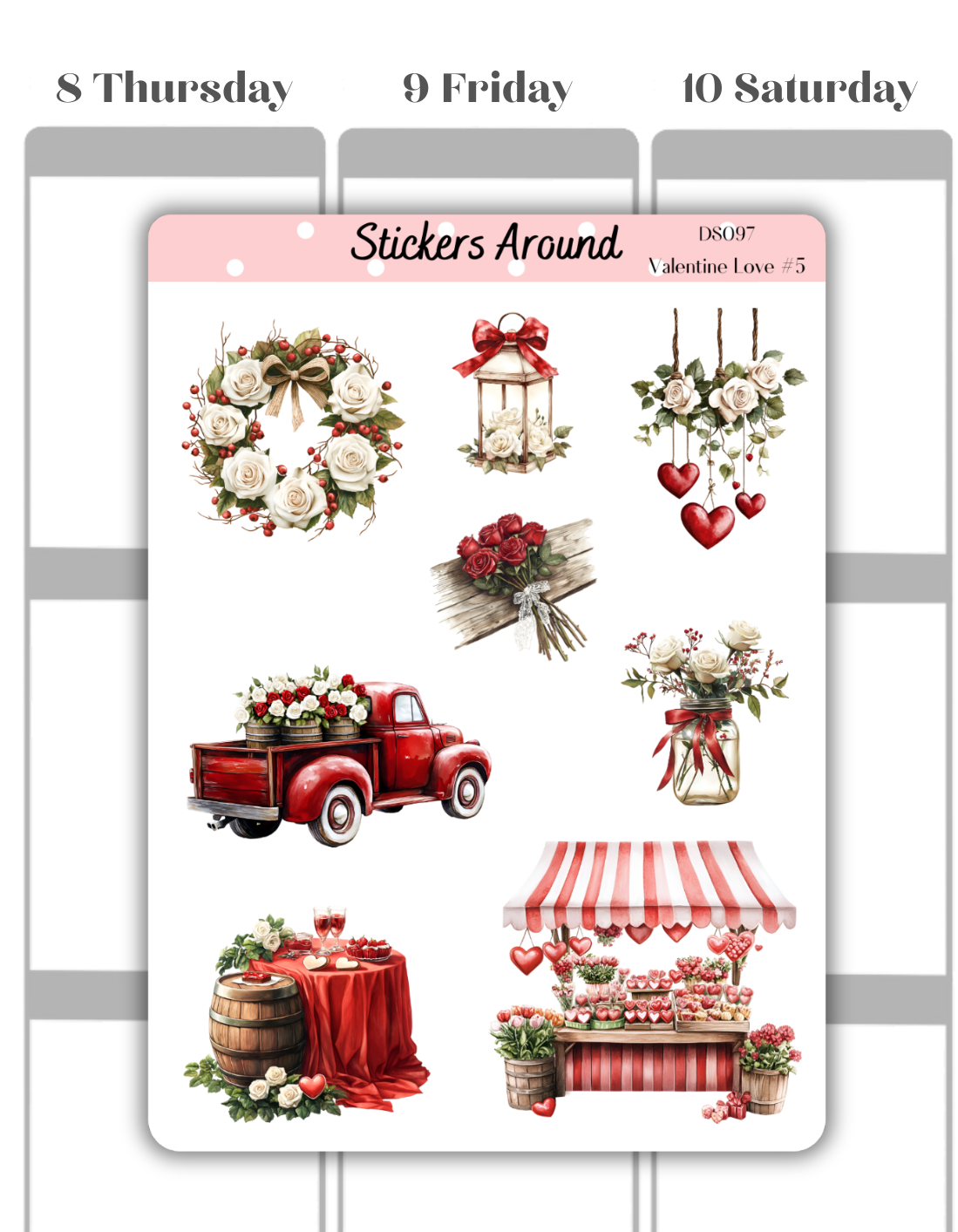 Valentine Love Decorative Sticker Sheet