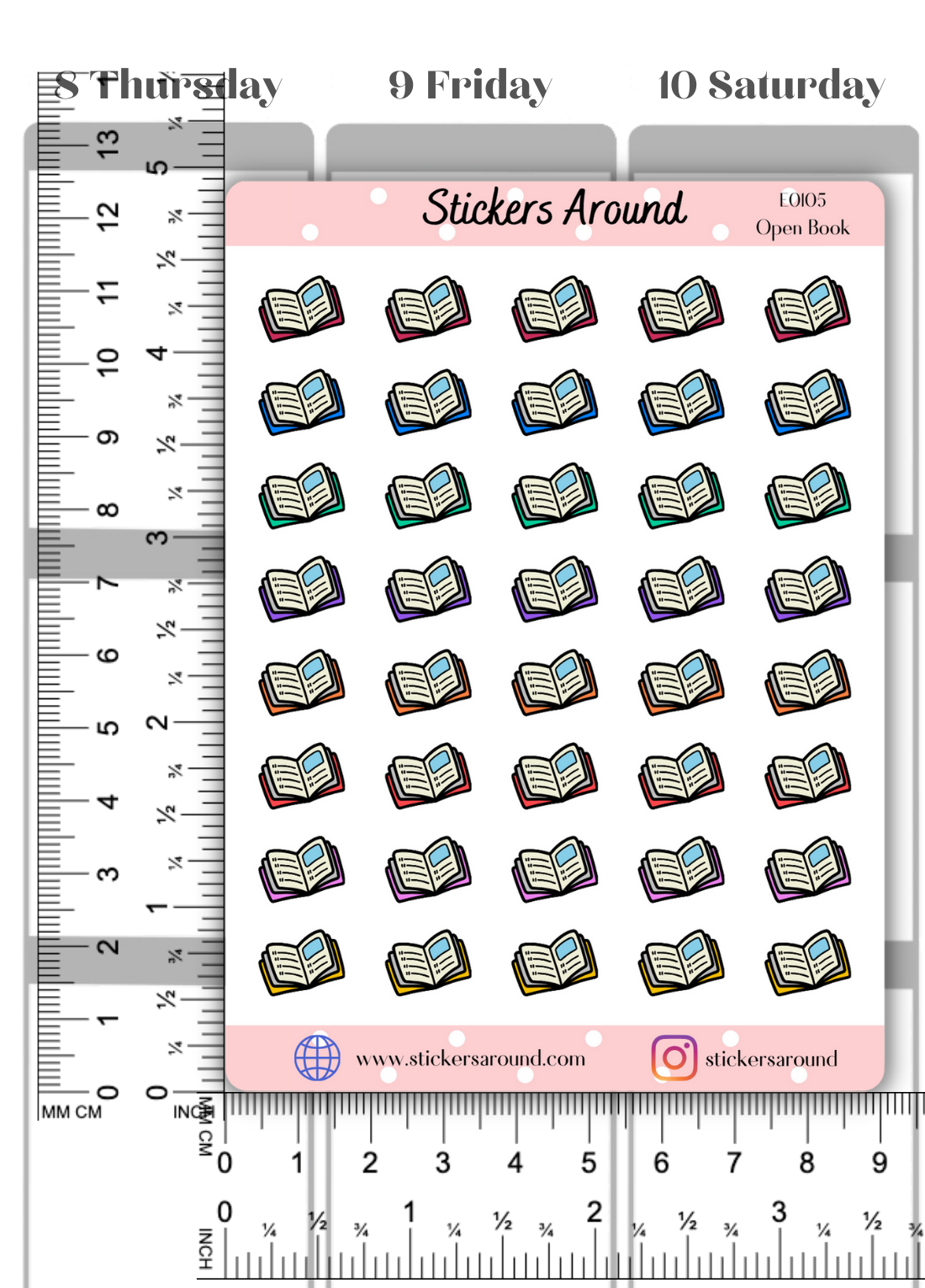 Open Book Icon Planner Sticker