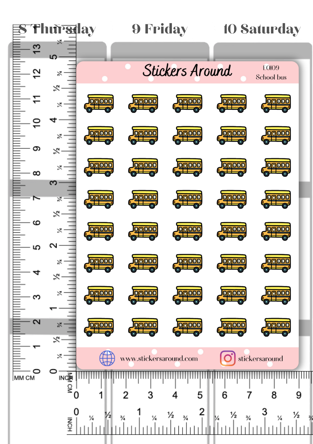School Bus Icon Planner Sticker