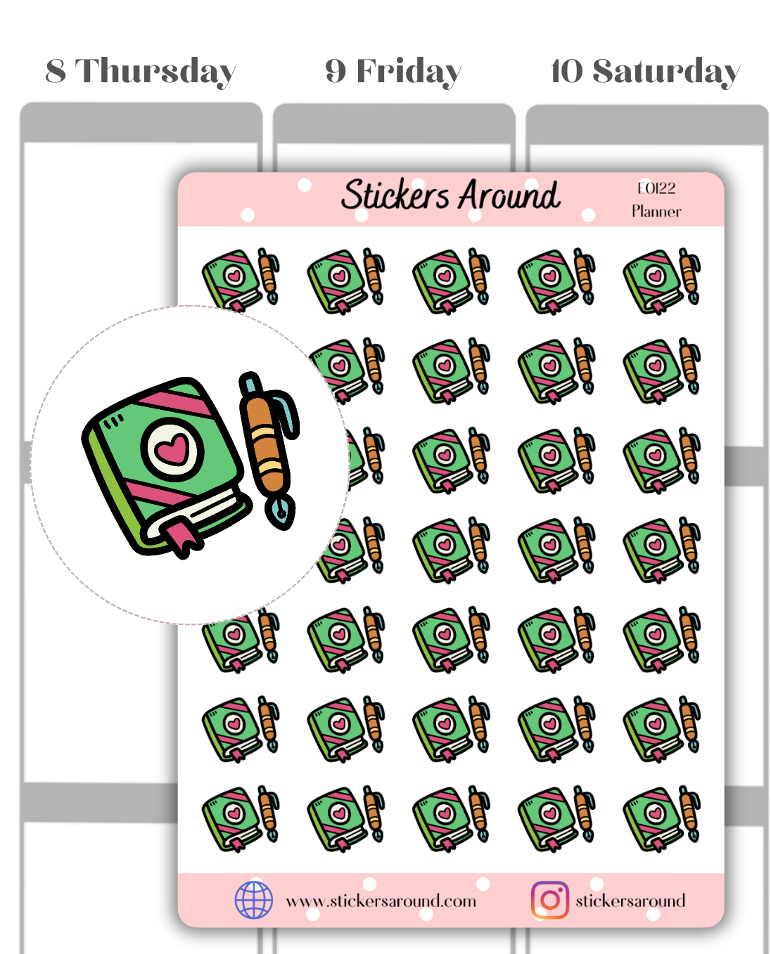 agenda Icon Planner Sticker