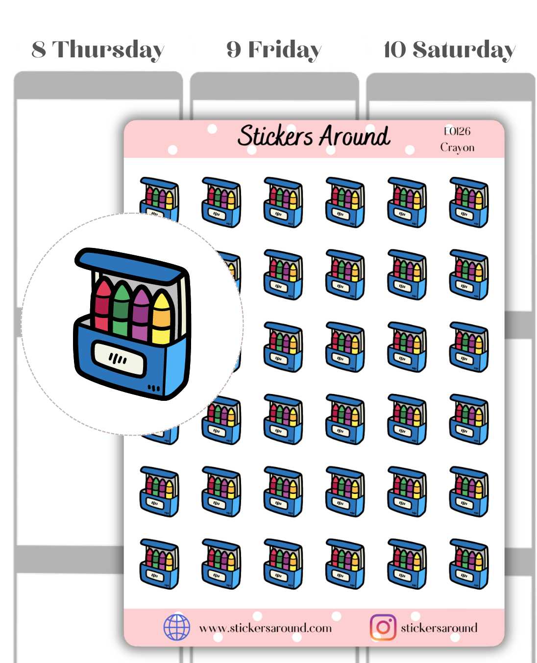 Crayon Icon Planner Sticker