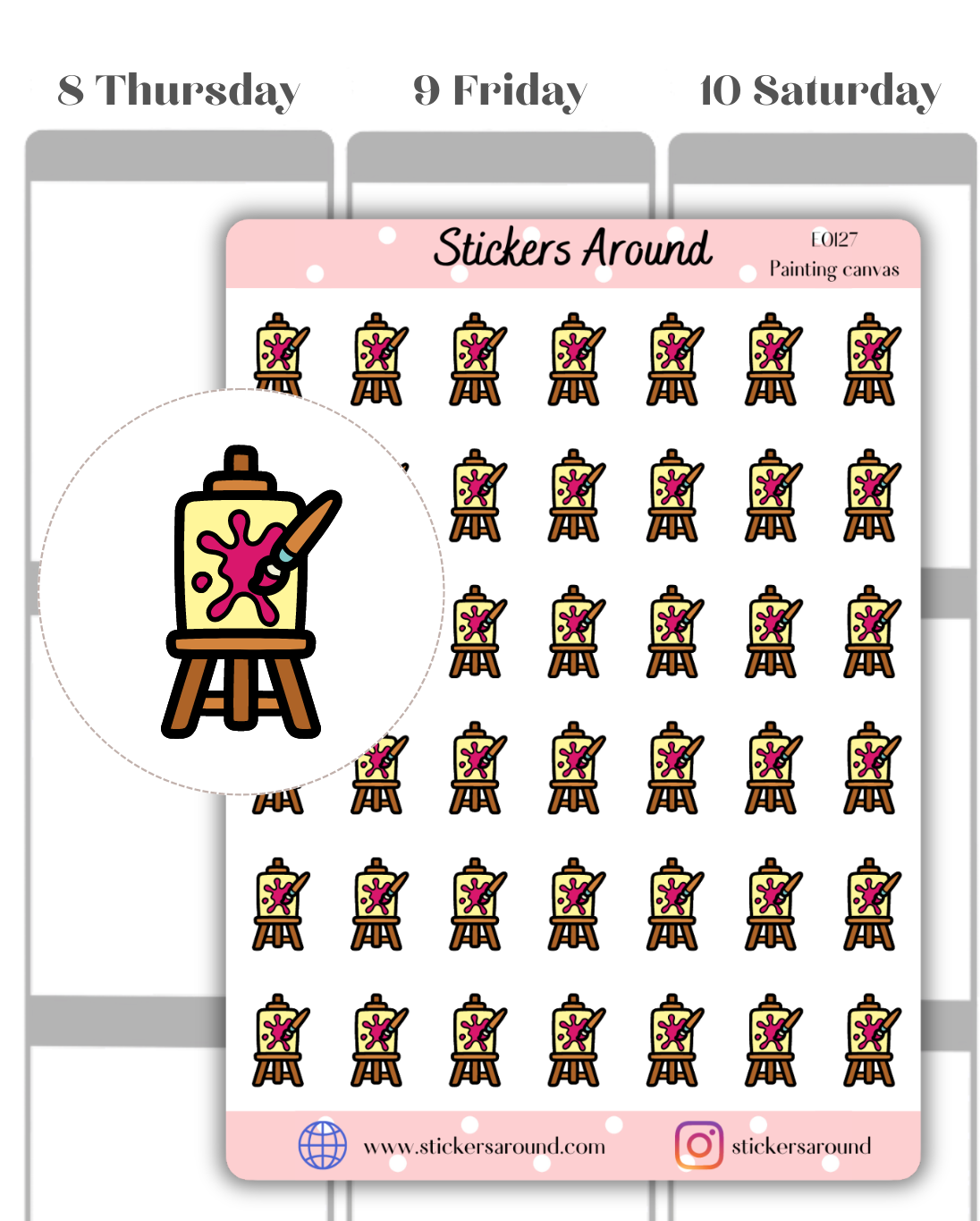 Painting Canvas Icon Planner Sticker