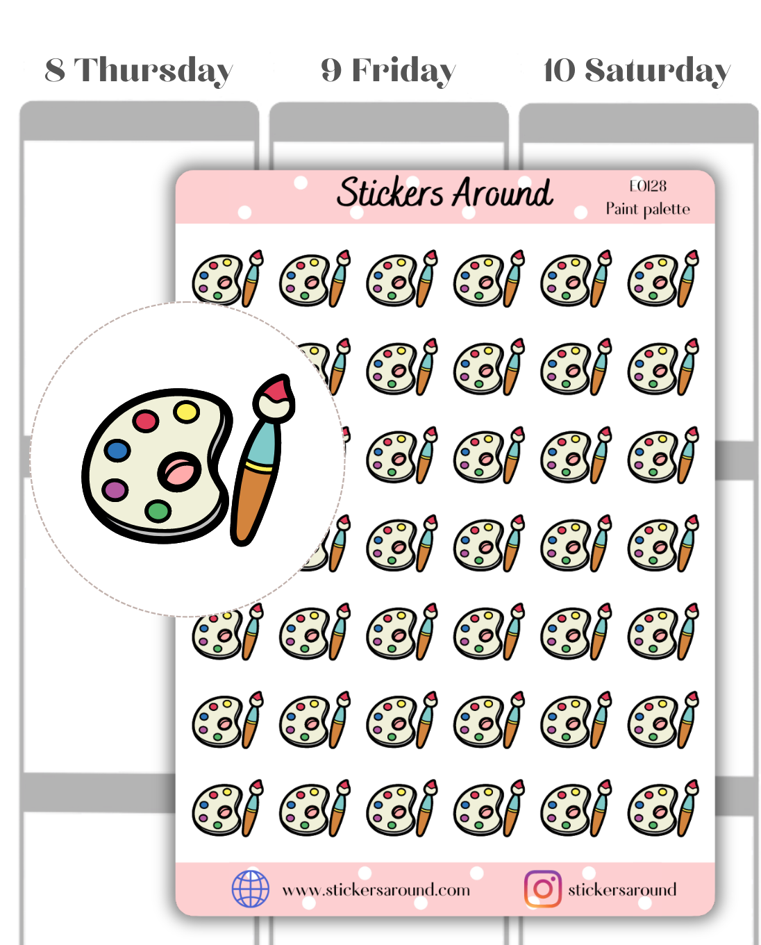 Paint Palette Icon Planner Sticker