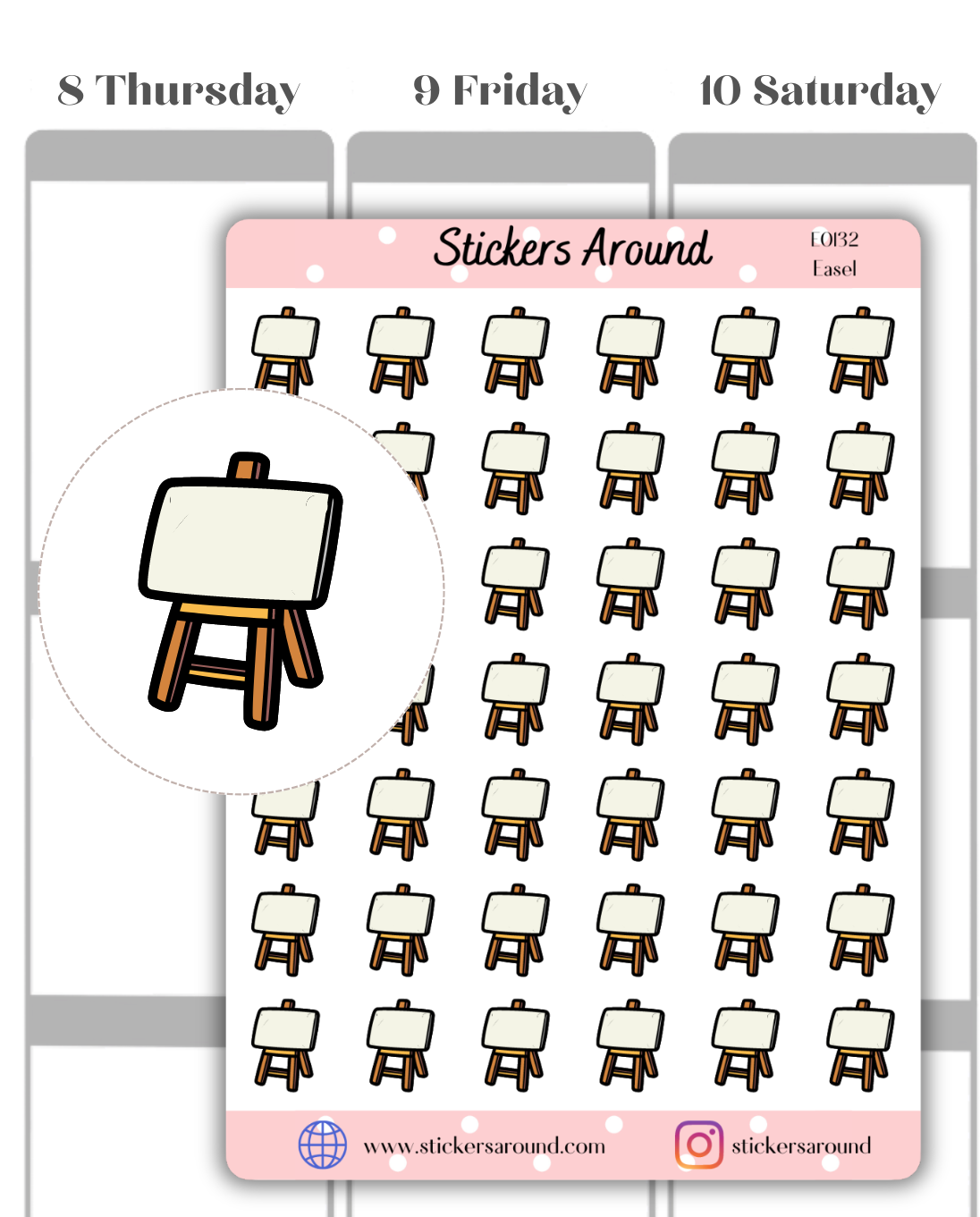 Easel Icon Planner Sticker