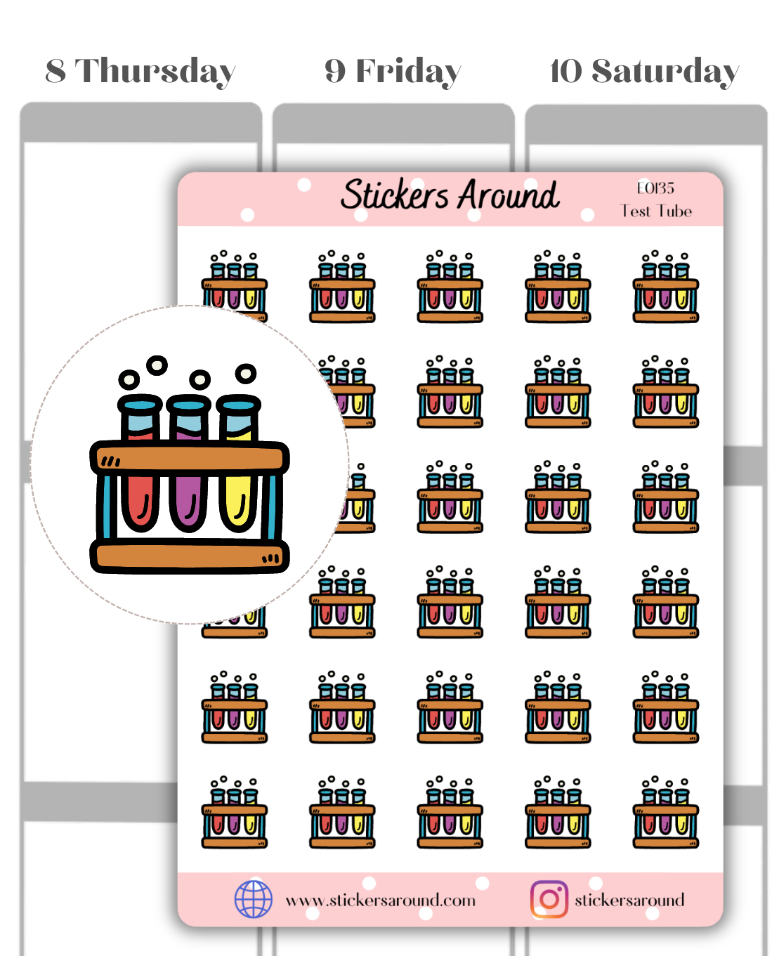 Test Tube Icon Planner Sticker