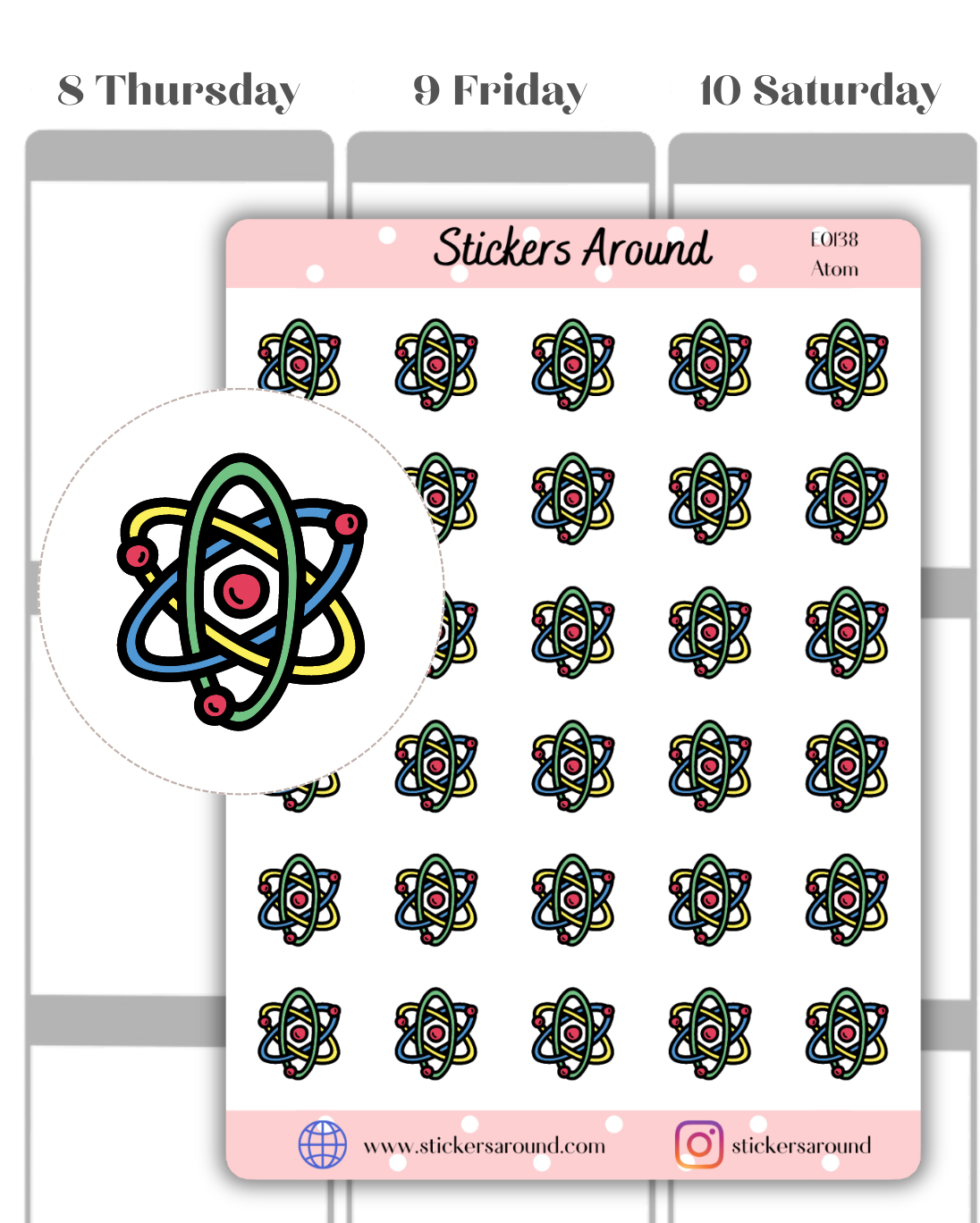 Atom Icon Planner Sticker