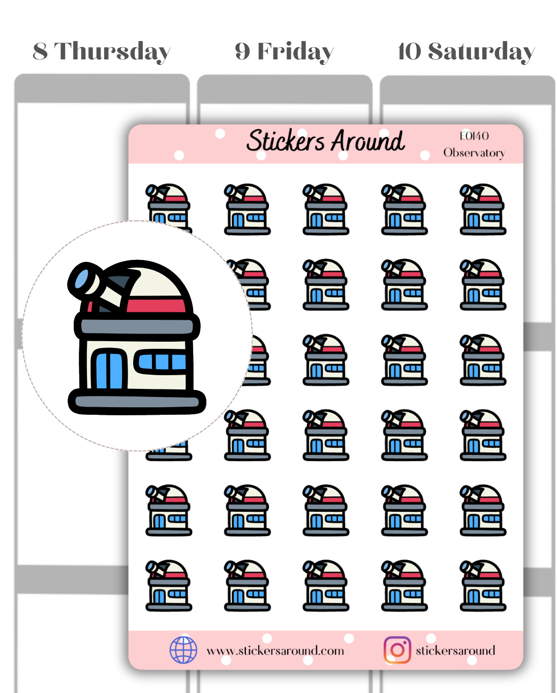 Observatory Icon Planner Sticker