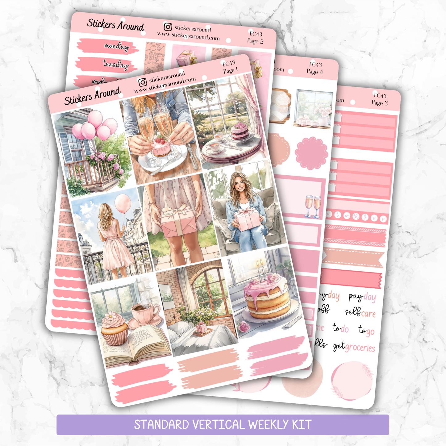 Birthday Party Vertical Weekly Sticker Kit