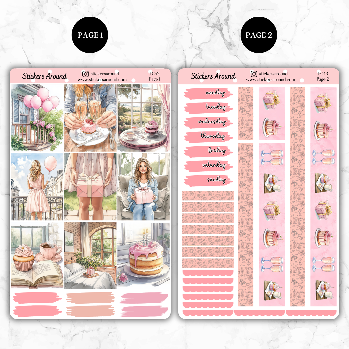 Birthday Party Vertical Weekly Sticker Kit