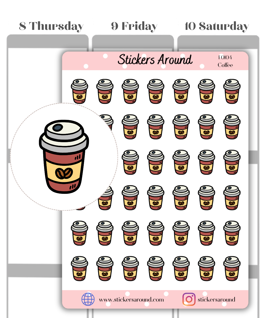 coffee cup planner sticker