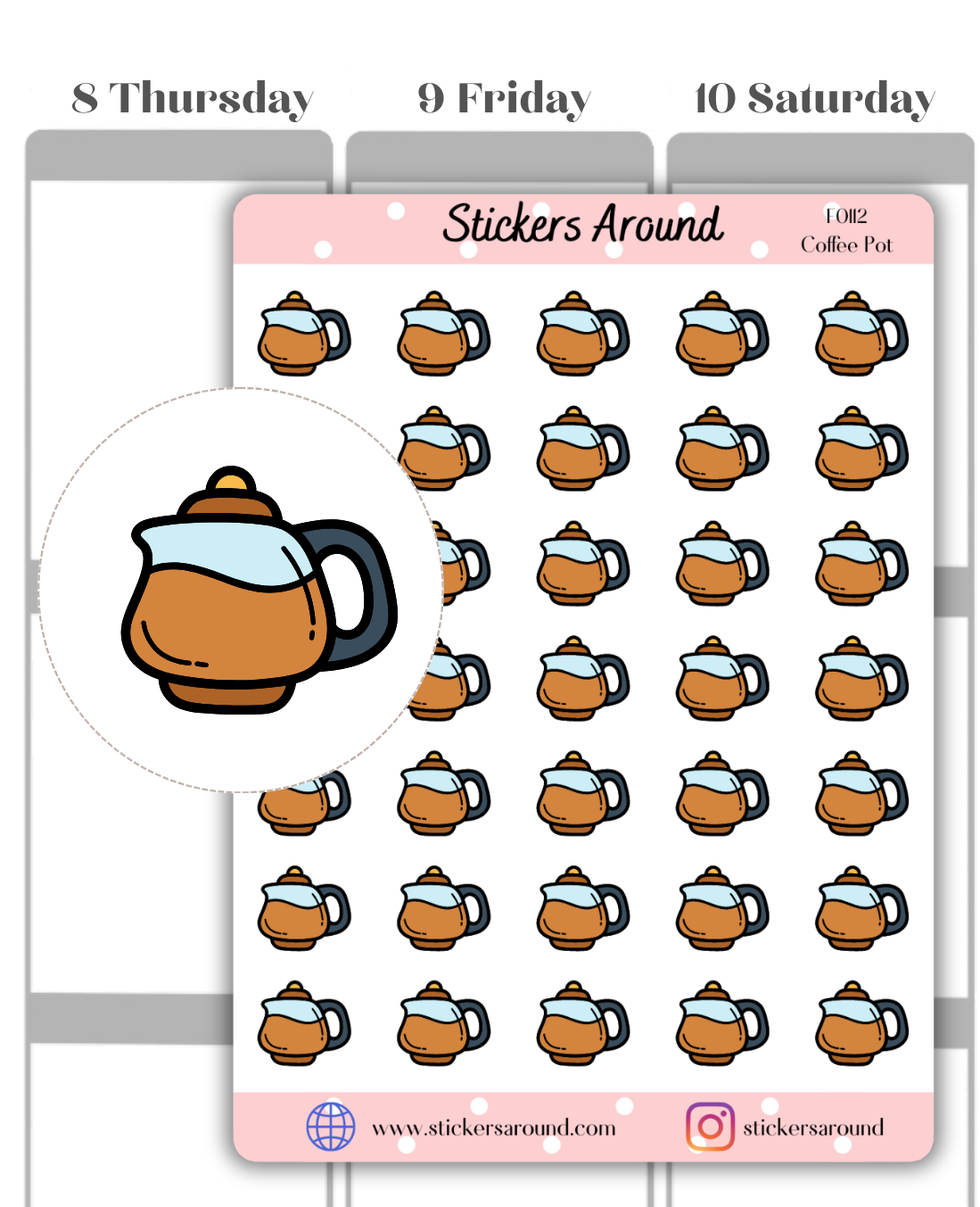 coffee pot planner sticker