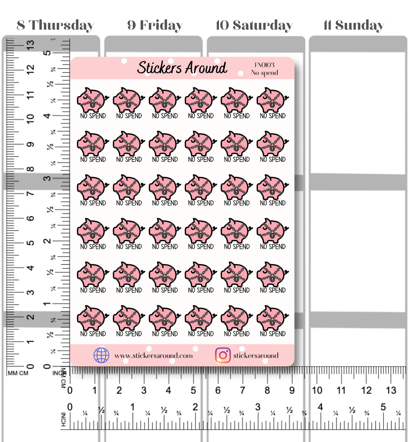 No Spend Planner Sticker