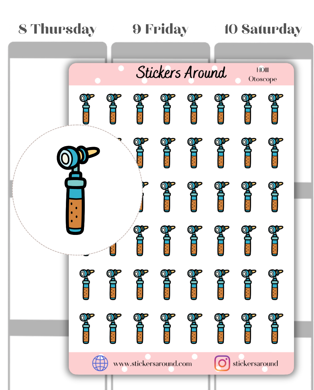 Otoscope Icon Planner Stickers,