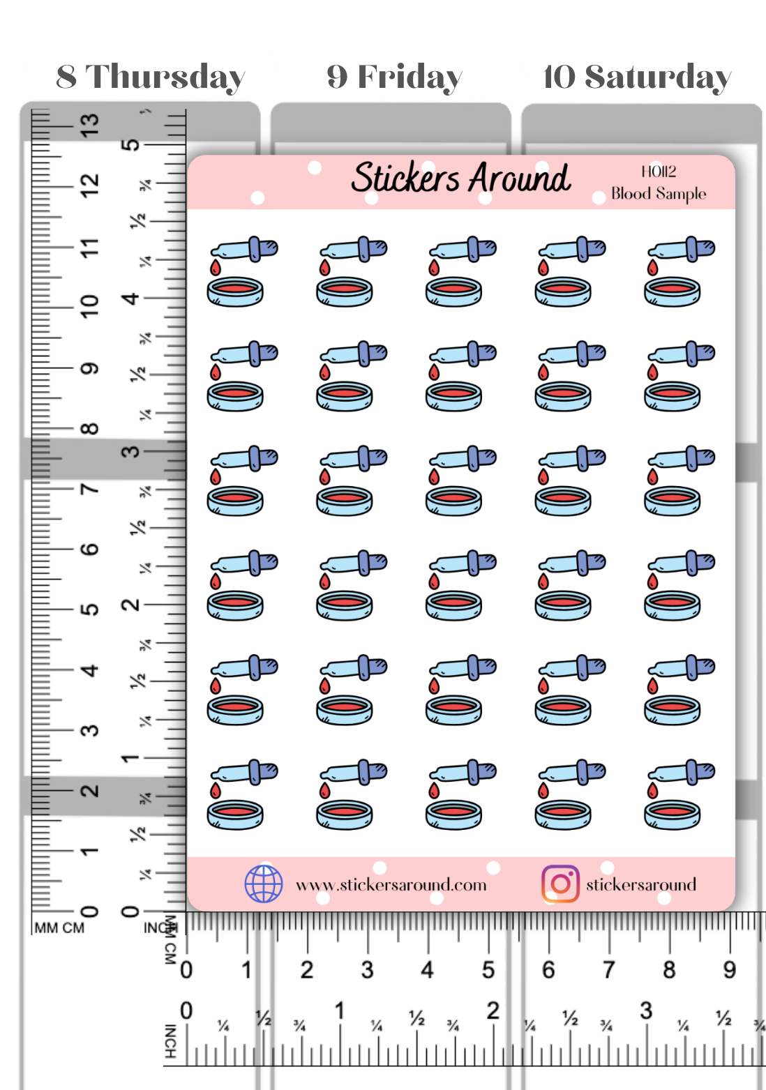 Blood Sample Dropper Icon Planner Stickers