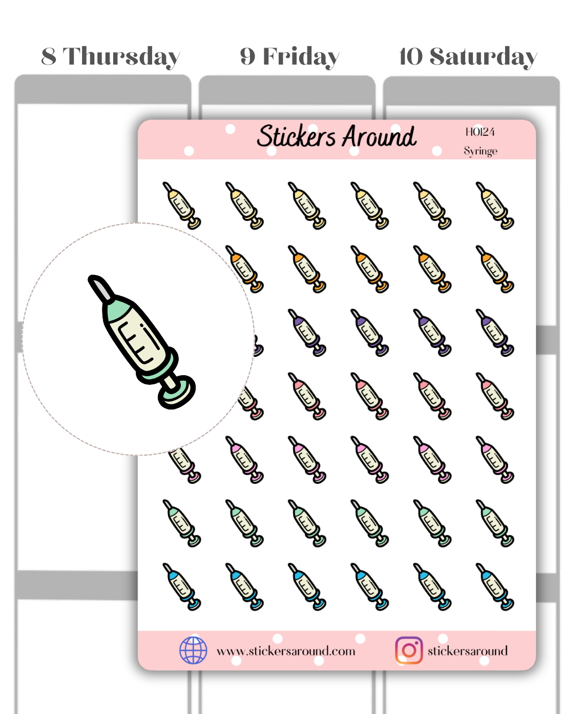 Syringe Icon Planner Stickers