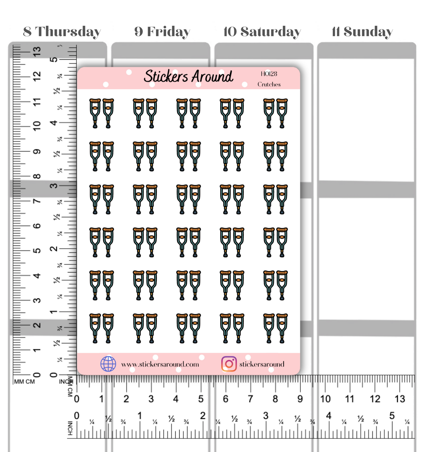 Crutches Icon Planner Stickers