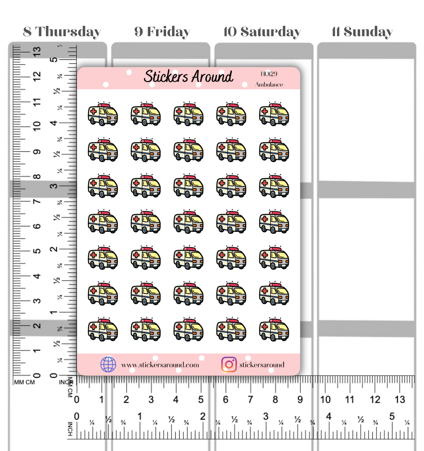 Ambulance Icon Planner Stickers