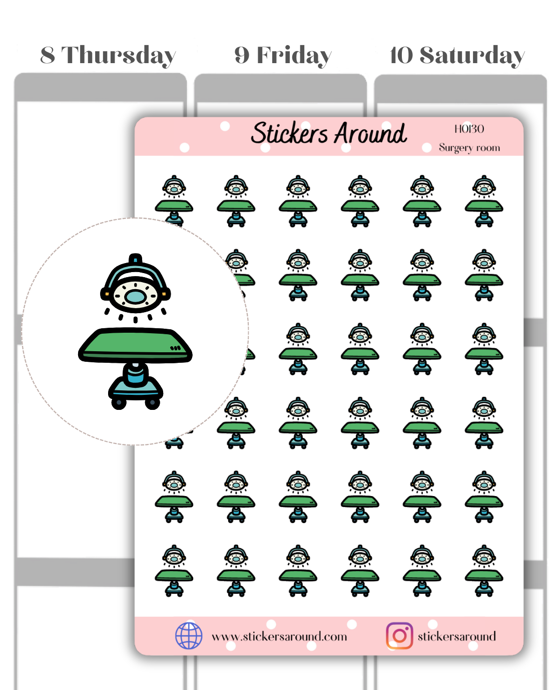 Surgery Room Icon Planner Stickers