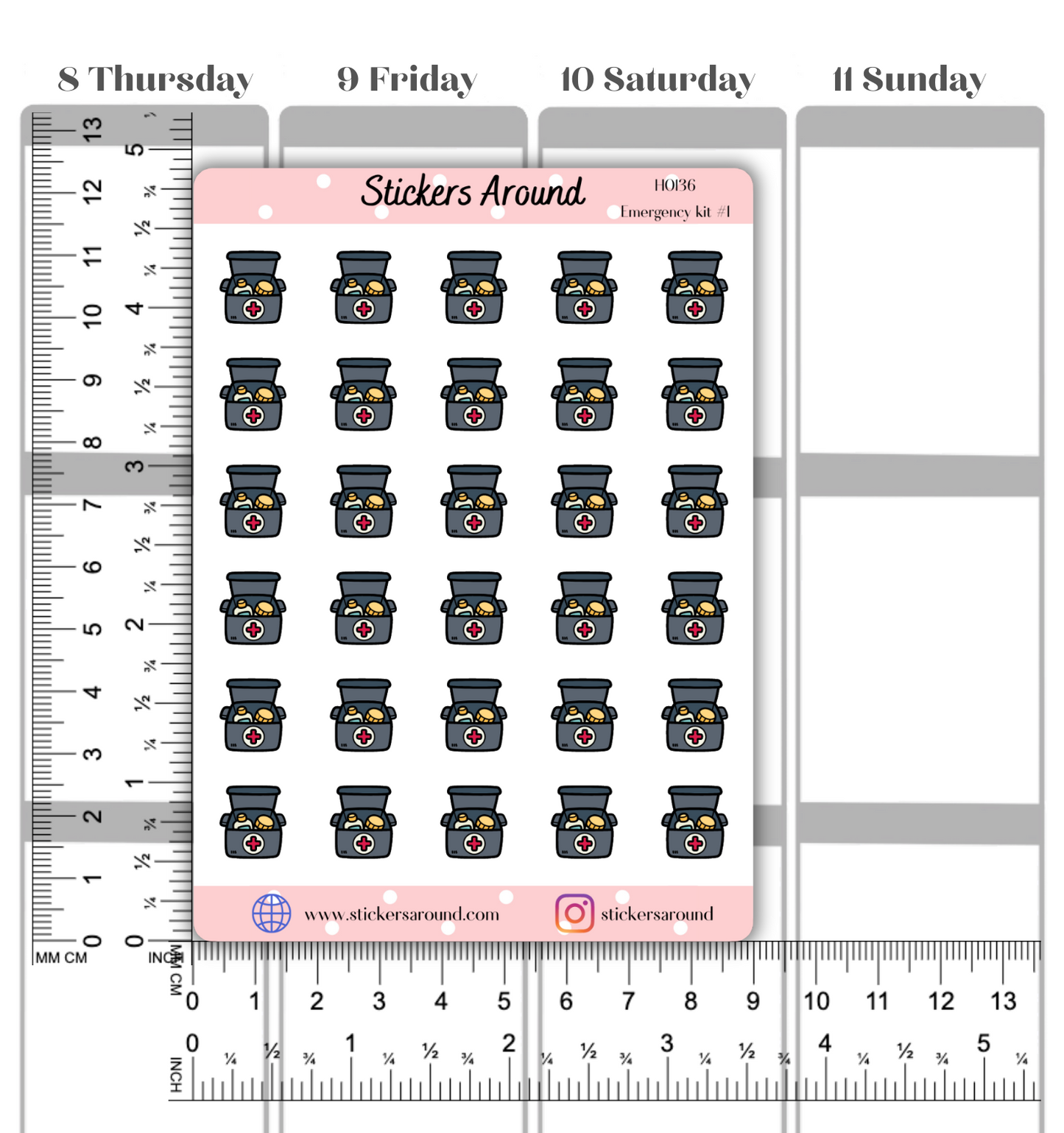 Emergency Kit Icon Planner Stickers