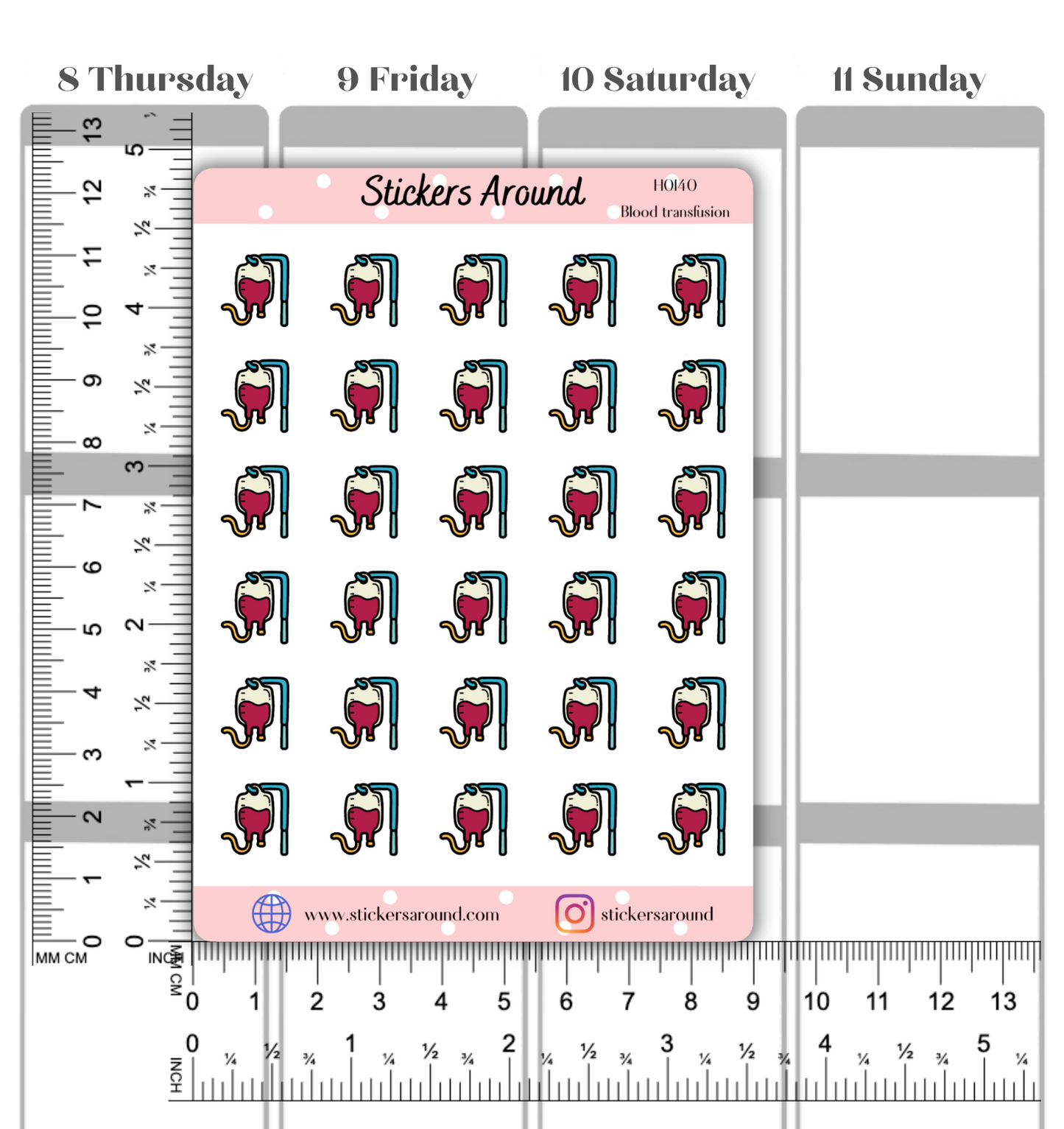 Blood Transfusion Icon Planner Stickers
