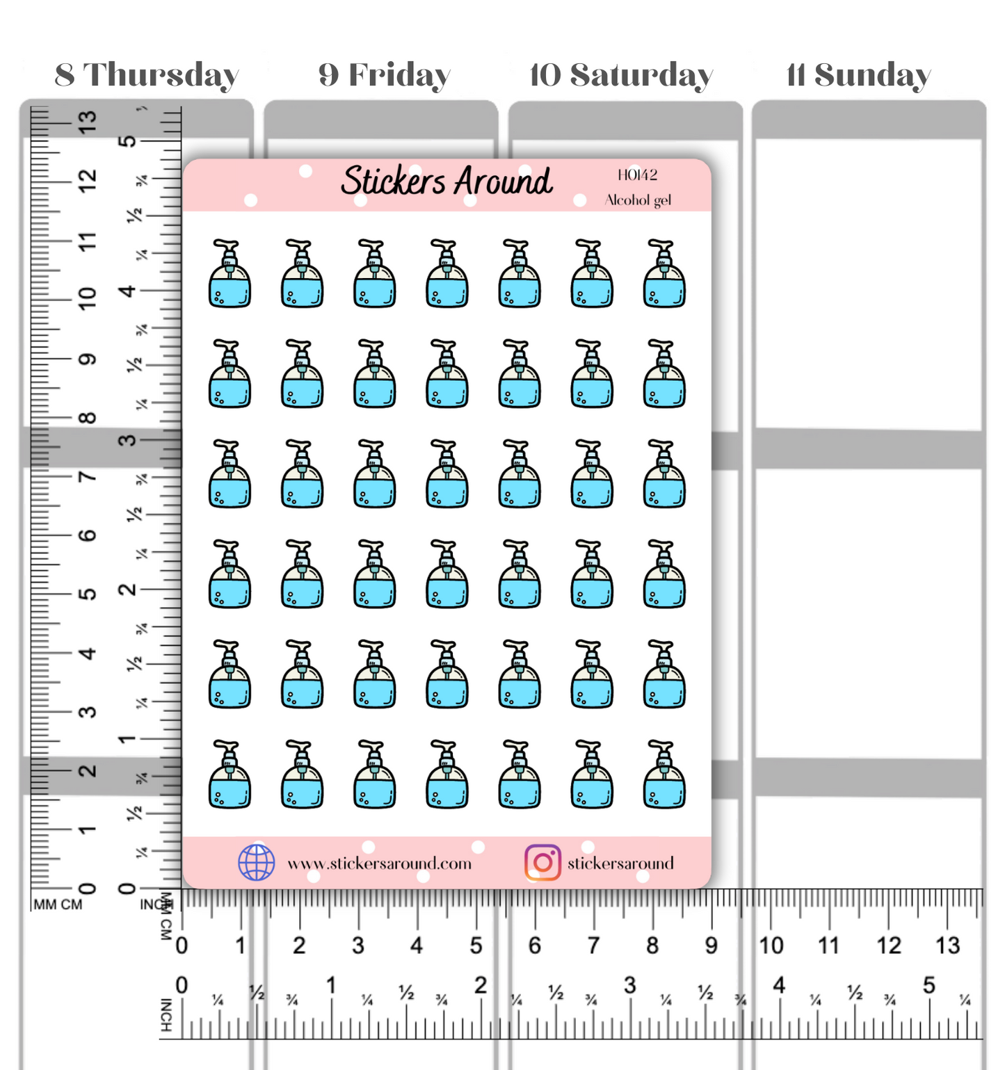 Alcohol Gel Icon Planner Stickers