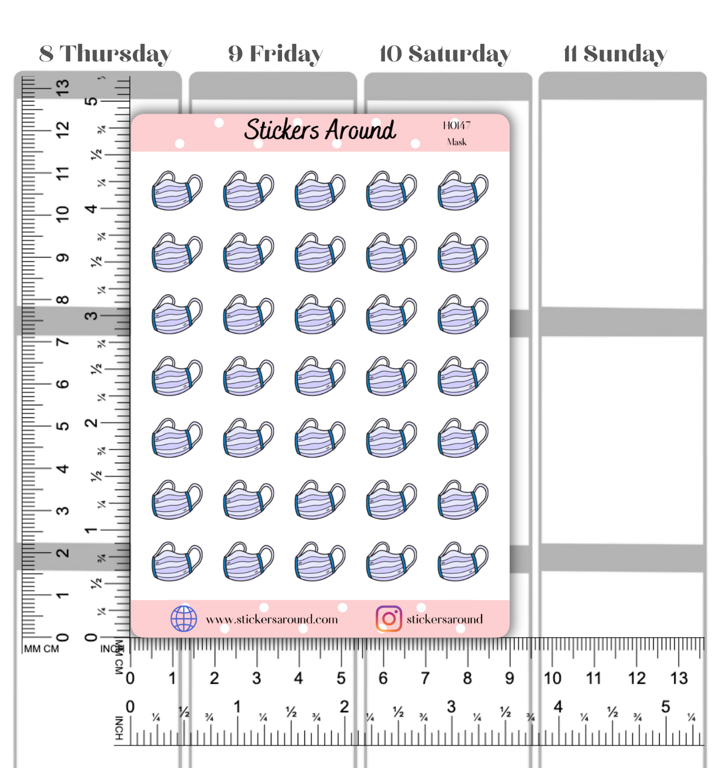 Mask Icon Planner Stickers