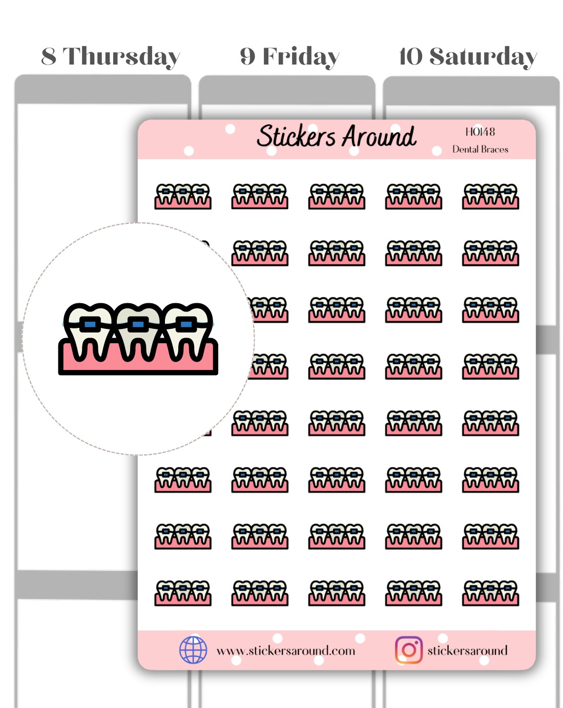 Dental Braces Icon Planner Stickers