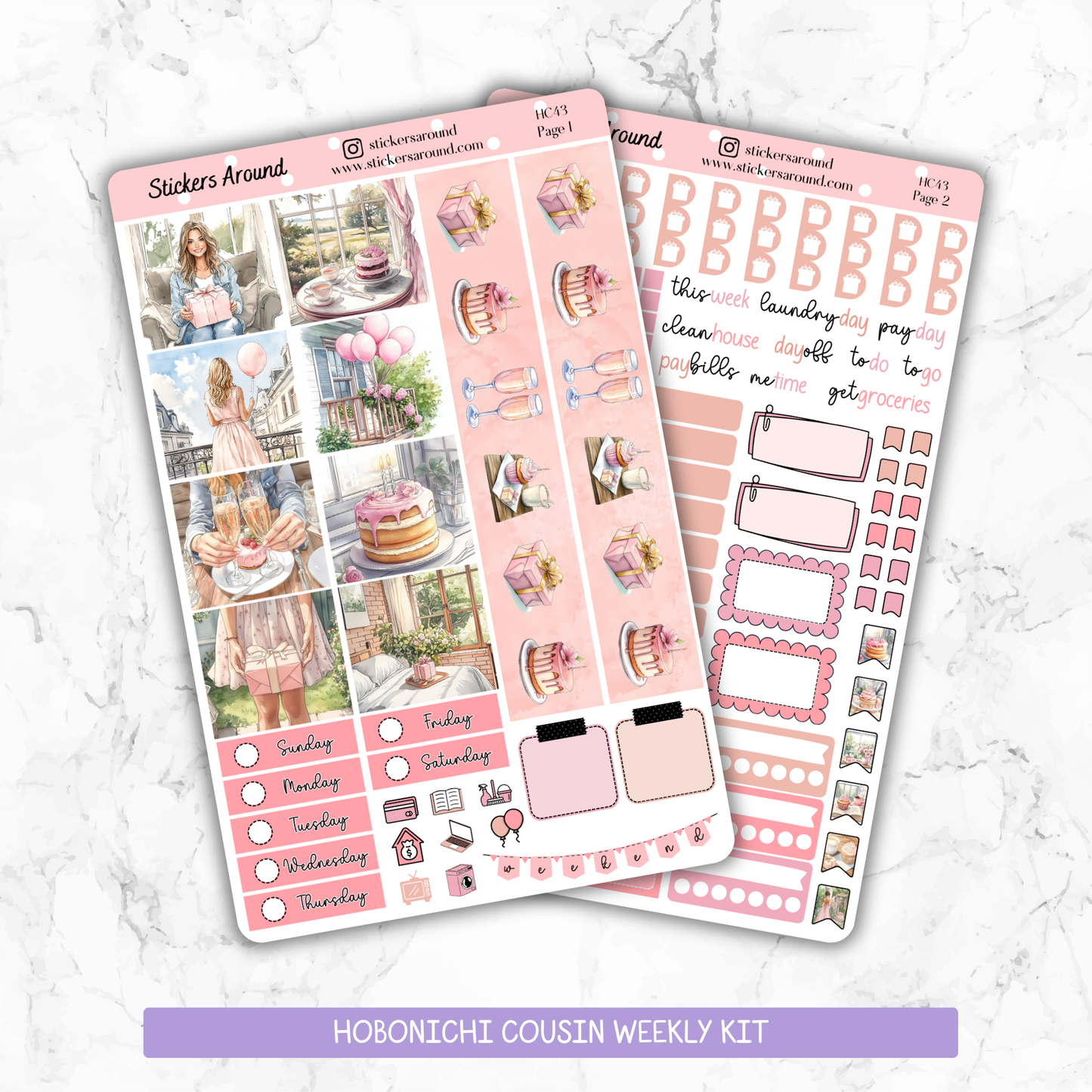 Birthday Party White Girl Hobonichi Cousin Weekly Kit
