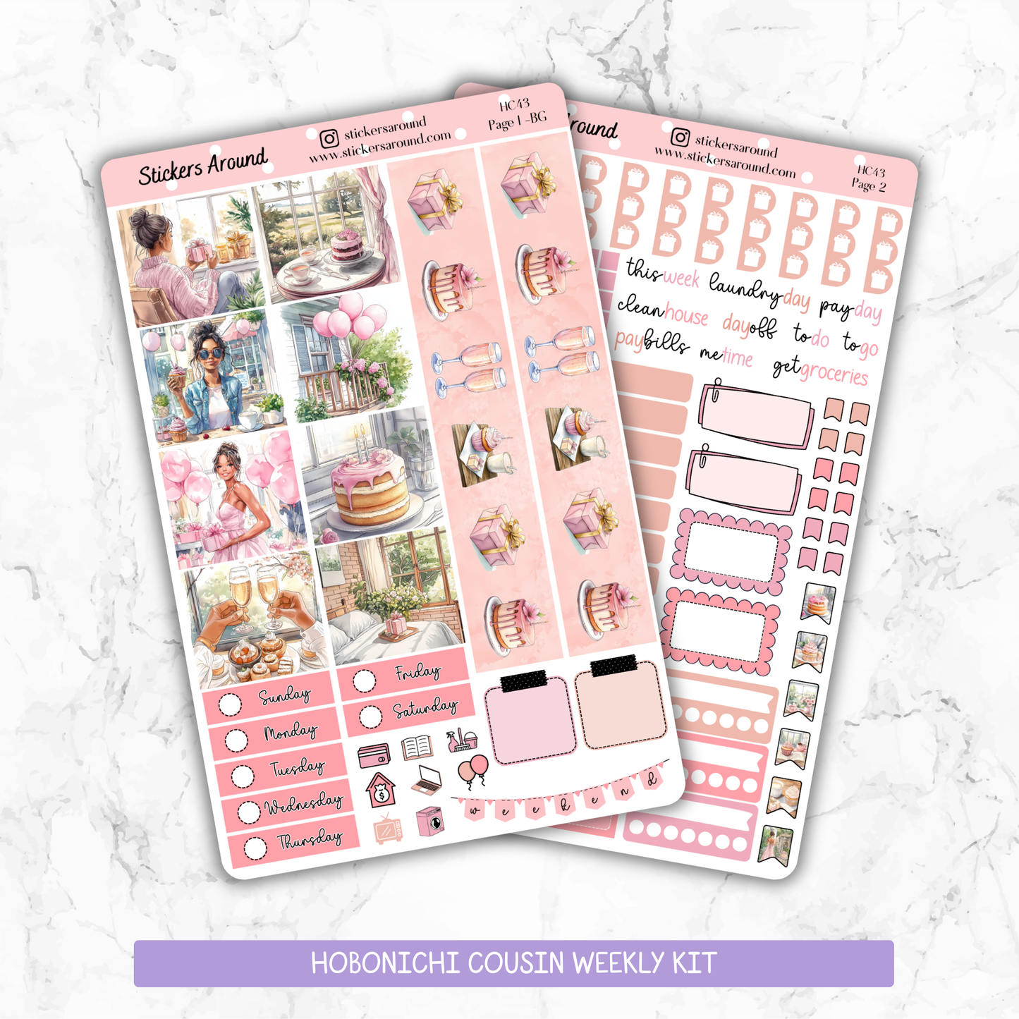 Birthday Party Black Girl Hobonichi Cousin Weekly Kit