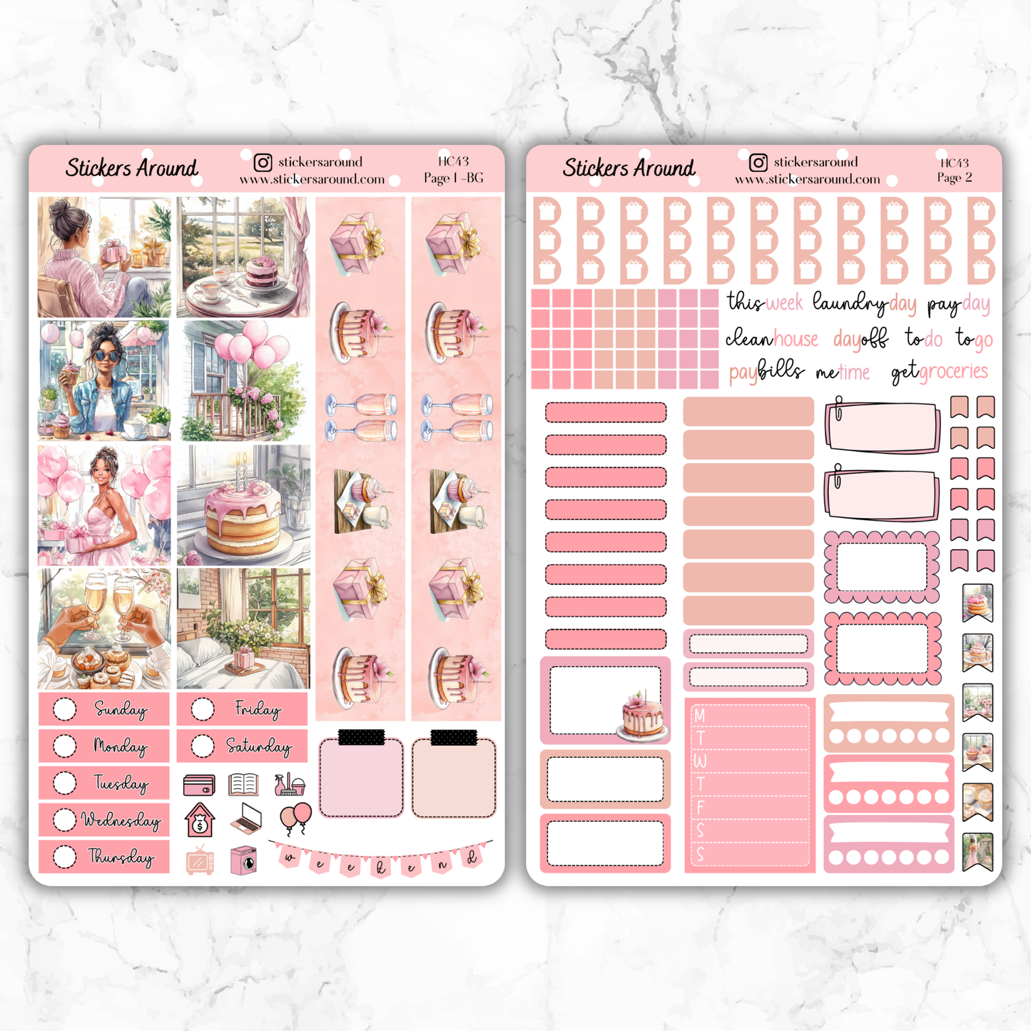 Birthday Party Black Girl Hobonichi Cousin Weekly Kit
