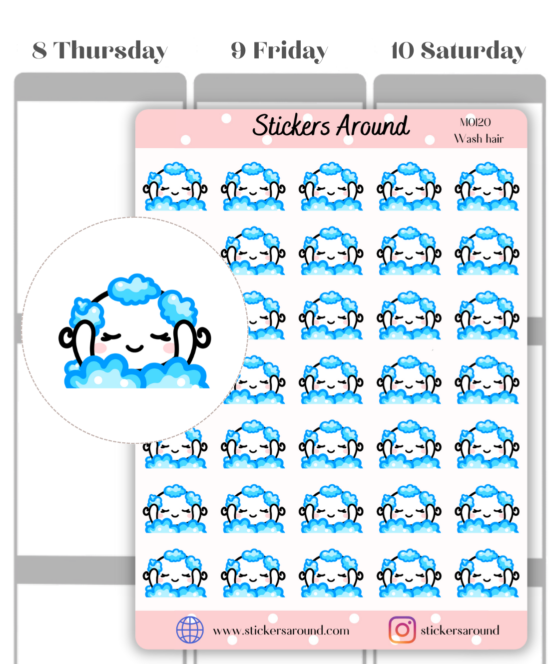 Wash Hair Planner Sticker