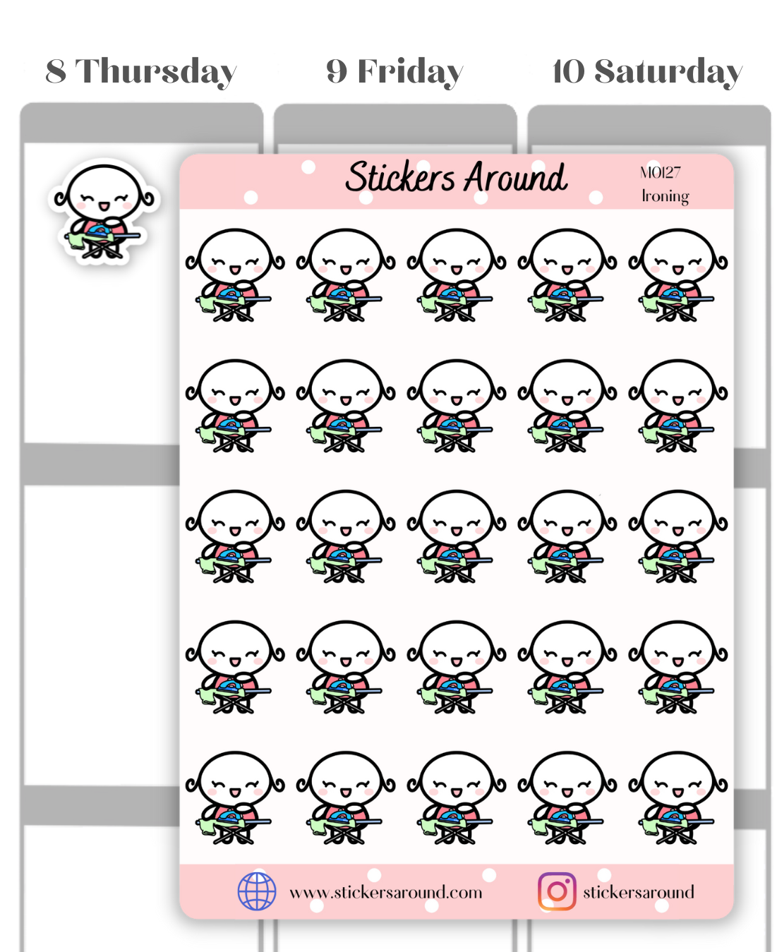 Ironing Clothes Planner Sticker